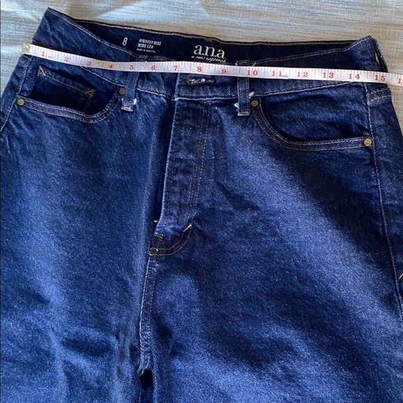 Women's A.N.A. Wide-Leg High-Waisted Dark Blue Jeans - Picture 5 of 14